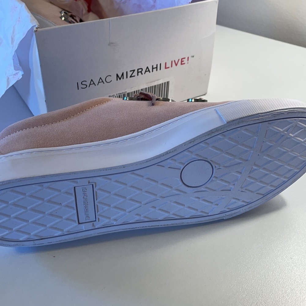 NWT ISAAC MIZRAHI LIVE LIGHT PINK SUEDE CASUAL SNEAKERS - WOMENS 9 - Picture 7 of 10